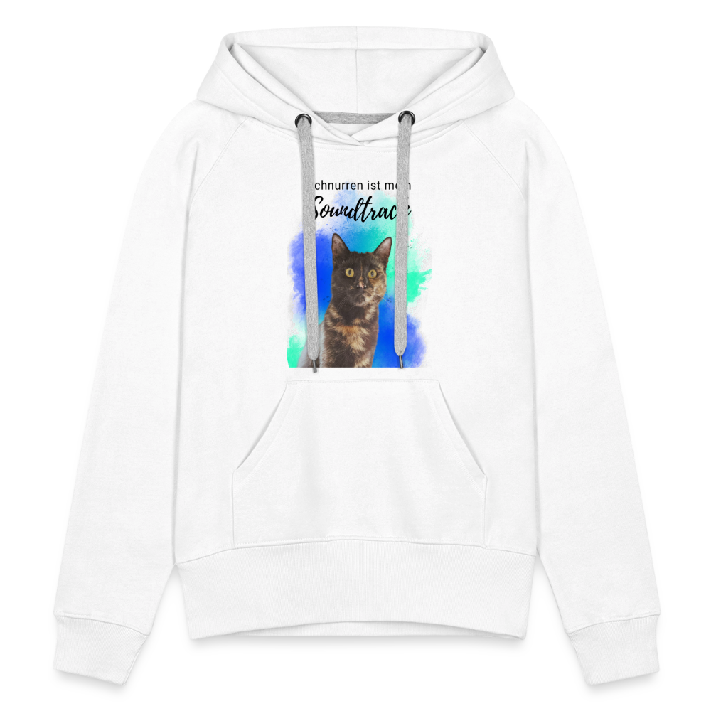 LiNBW.  Frauen Hoodie Schnurren ist mein Soundtrack - Weiß