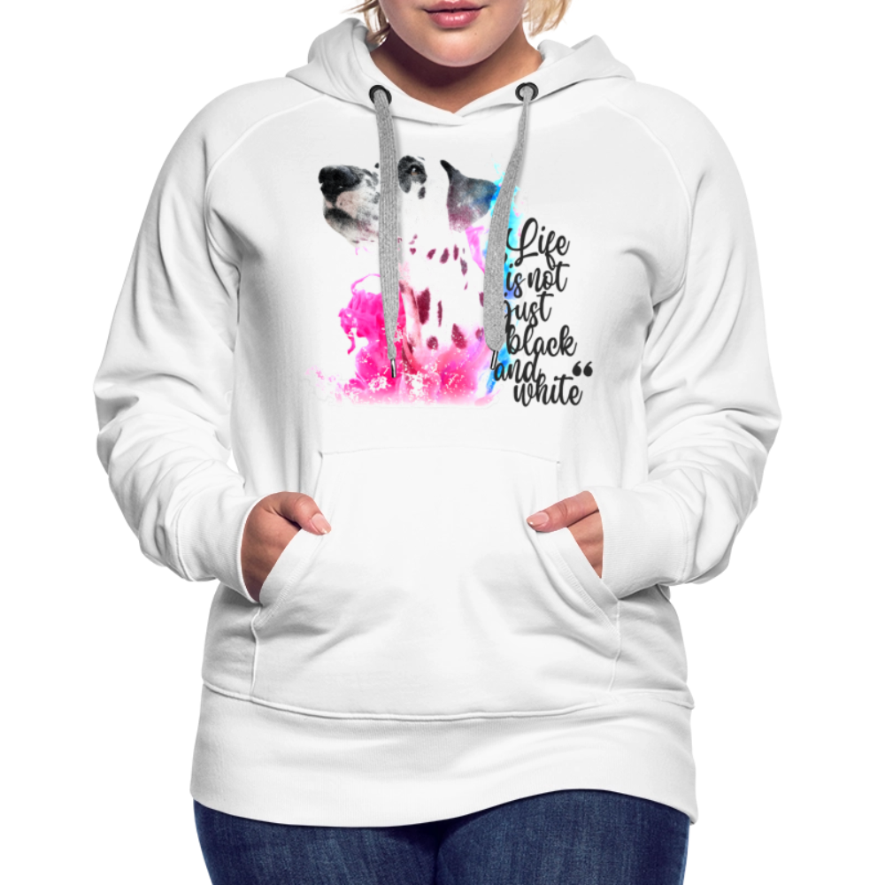 LiNBW. Frauen Hoodie Dalmatiner Life is not just black and white - Weiß