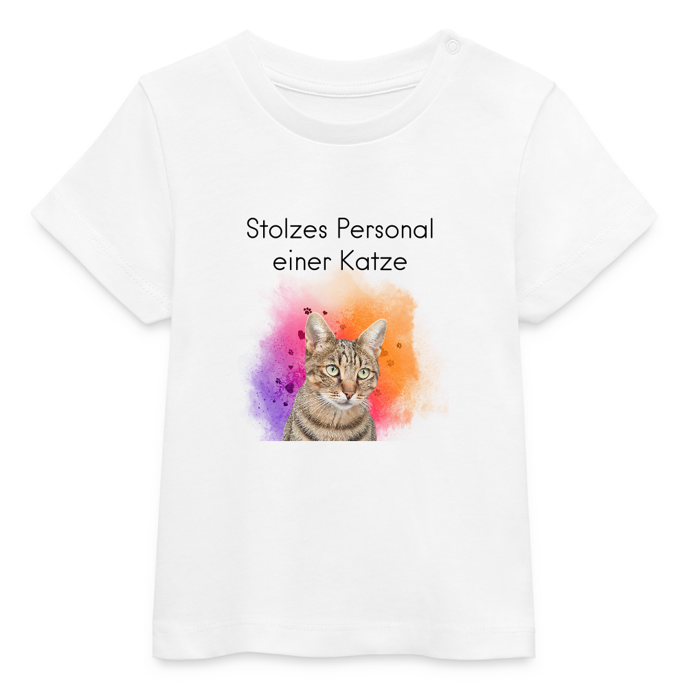 LiNBW. Baby T-Shirt Stolzes Personal einer Katze - Weiß