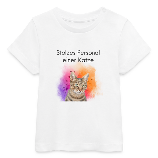 LiNBW. Baby T-Shirt Stolzes Personal einer Katze - Weiß
