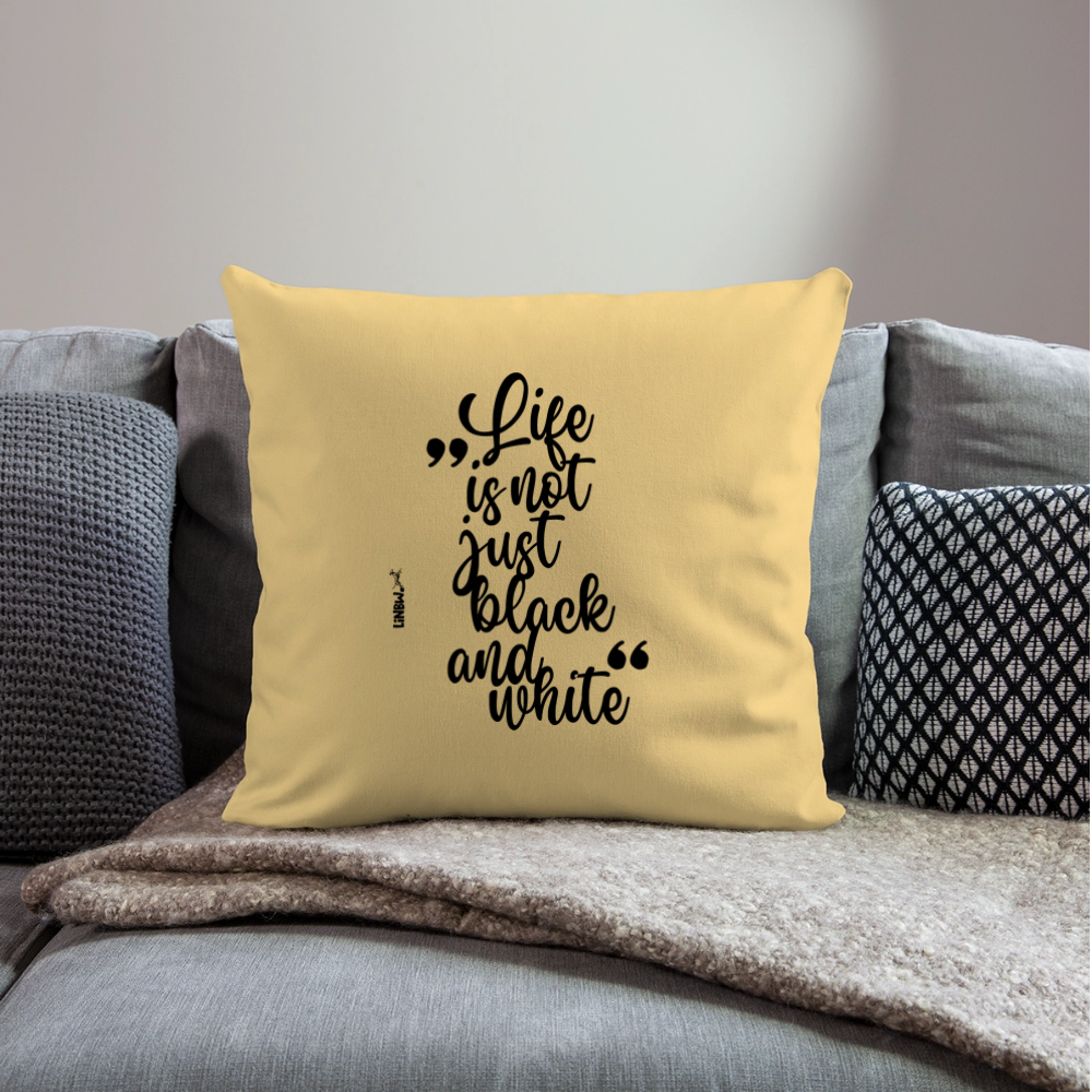 LiNBW. Kissen mit Füllung 45 x 45 cm Life is not just black and white - Hellgelb