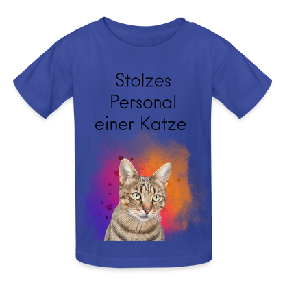 Kinder-T-Shirt – Stolzes Personal einer Katze | Für Mini-Katzenfans - Royalblau