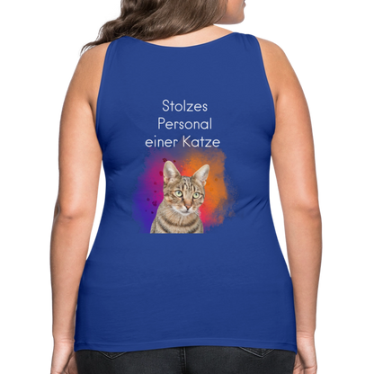 LiNBW. Frauen Tank-Top Stolzes Personal einer Katze - Königsblau