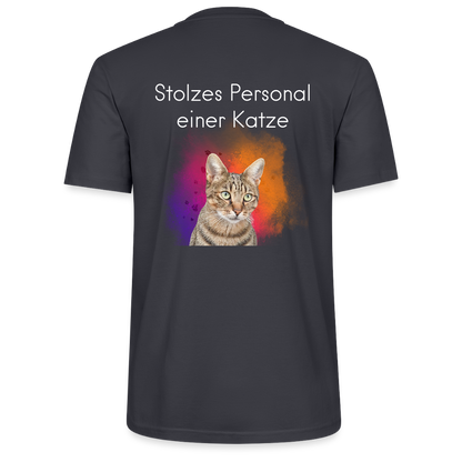 LiNBW. Männer T-Shirt Stolzes Personal einer Katze - Dunkles Graublau