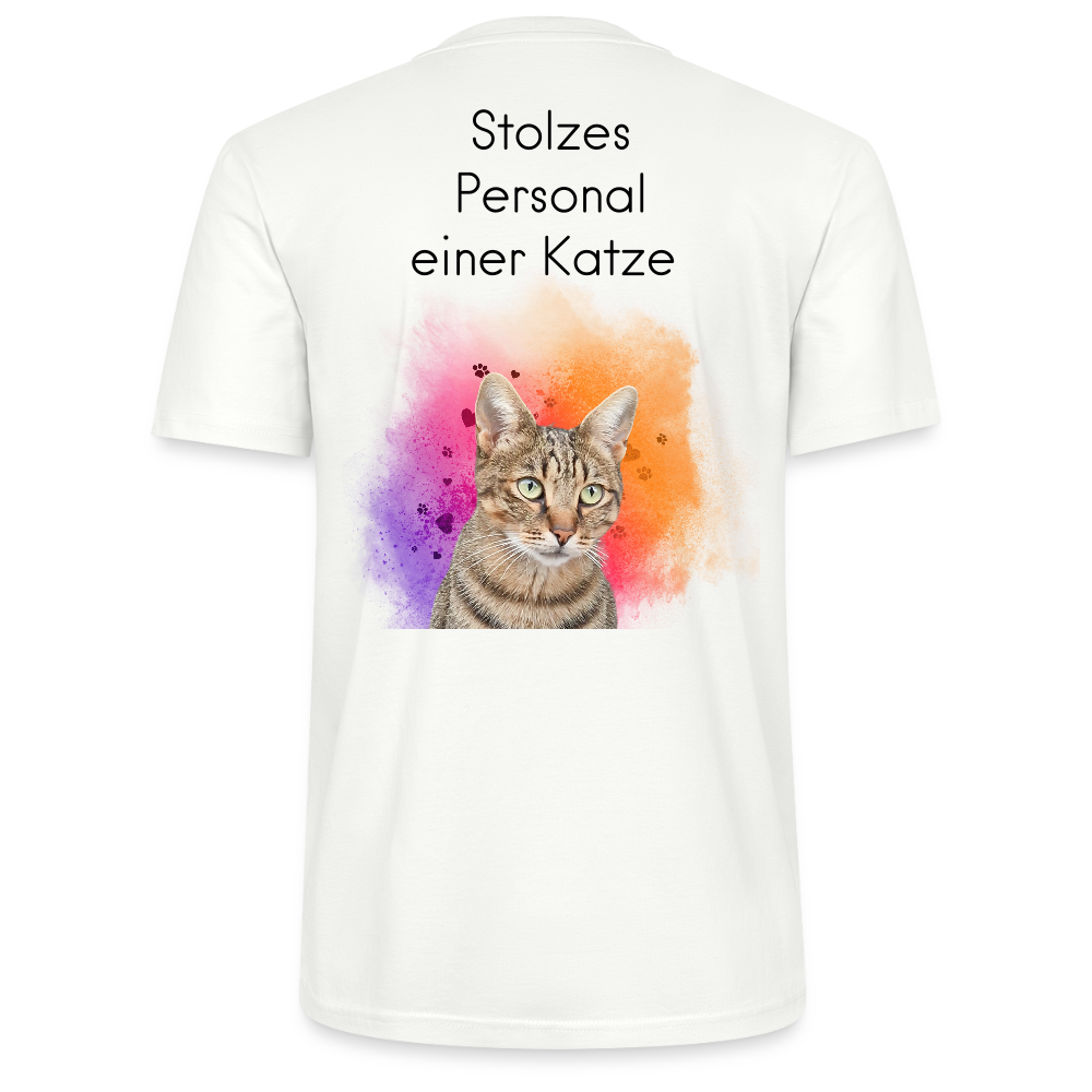 LiNBW. Männer T-Shirt Stolzes Personal einer Katze - Weiß