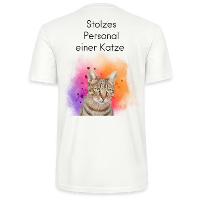 LiNBW. Männer T-Shirt Stolzes Personal einer Katze - Weiß