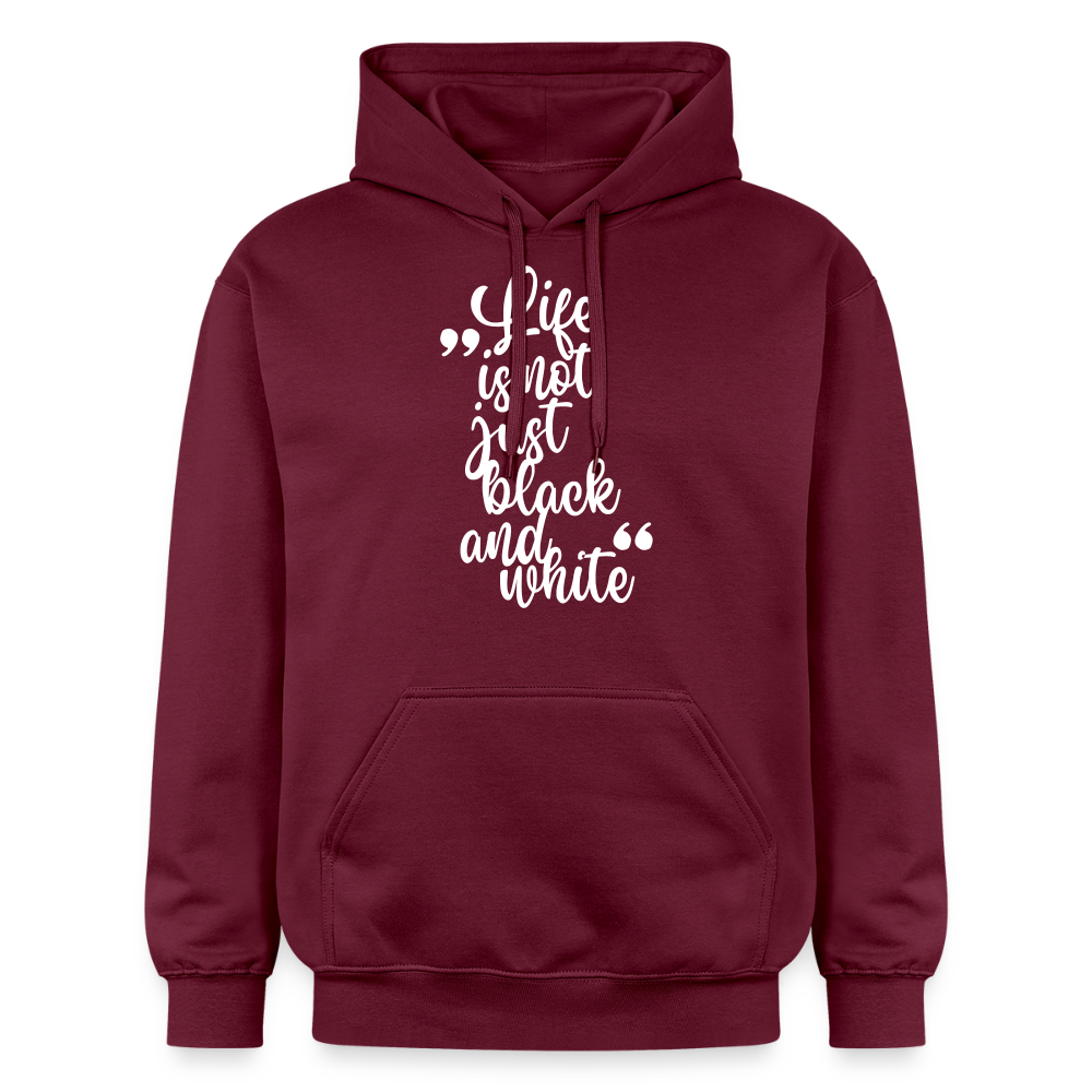 LiNBW. Männer & Frauen Hoodie Life is not just black and white - Maroon
