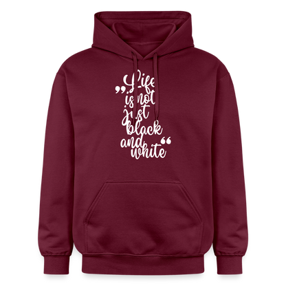 LiNBW. Männer & Frauen Hoodie Life is not just black and white - Maroon