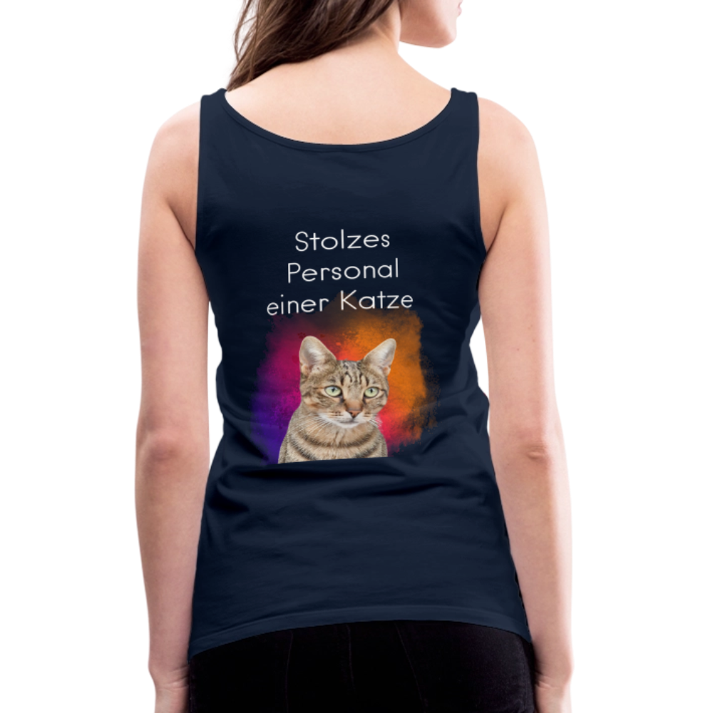 LiNBW. Frauen Tank-Top Stolzes Personal einer Katze - Navy