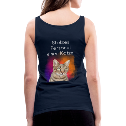 LiNBW. Frauen Tank-Top Stolzes Personal einer Katze - Navy