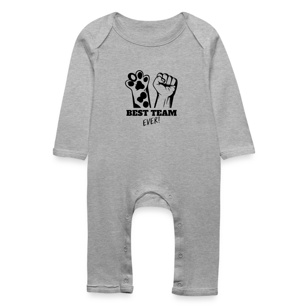 LiNBW. Baby Strampler Best Team Ever - Grau meliert