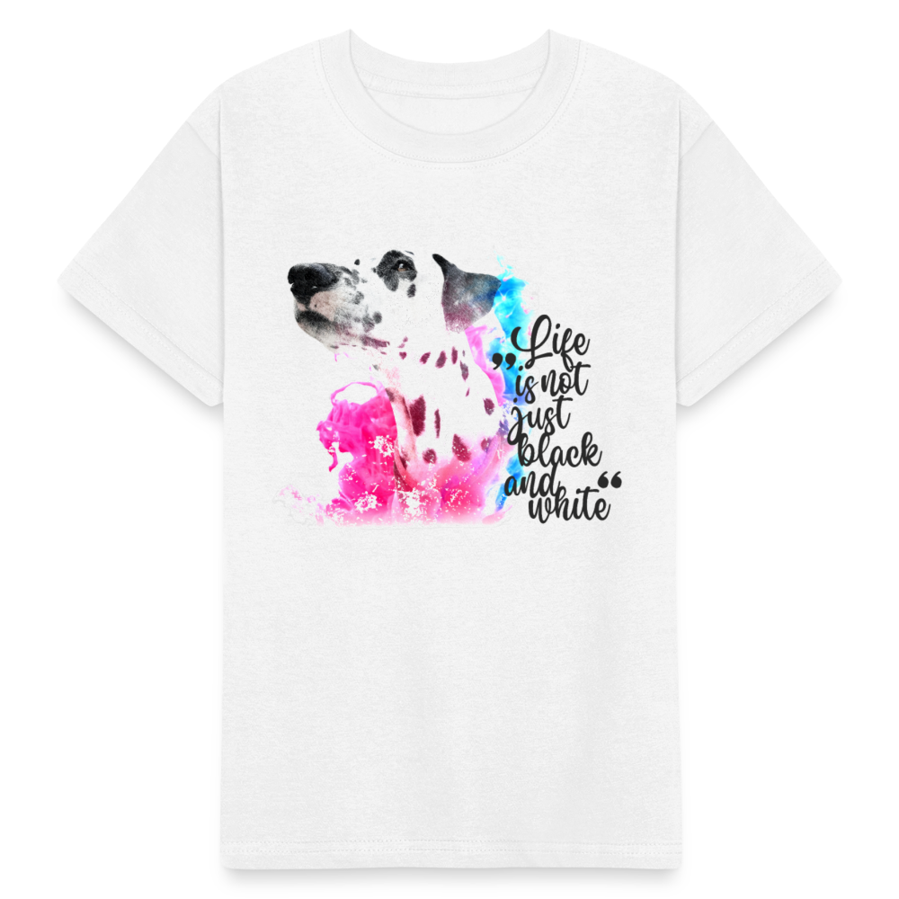 Kinder-T-Shirt – Dalmatiner in Farbe | Life is not just black and white - Weiß