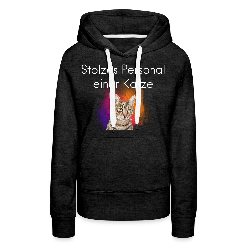 LiNBW.  Frauen Hoodie Stolzes Personal einer Katze - Anthrazit