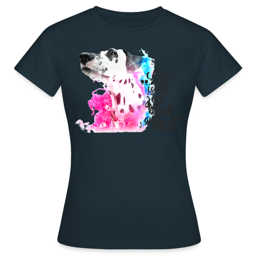 LiNBW. Frauen T-Shirt Dalmatiner Life is not just black and white - Navy