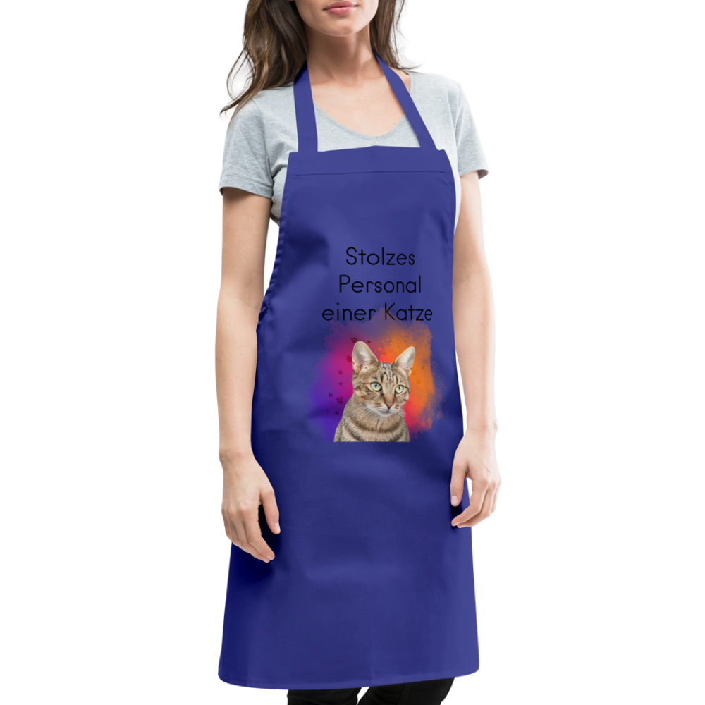 Kochschürze „Stolzes Personal einer Katze“ – Für wahre Katzenbedienstete - Royalblau