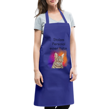 Kochschürze „Stolzes Personal einer Katze“ – Für wahre Katzenbedienstete - Royalblau