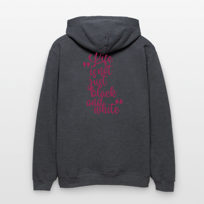 LiNBW. Männer & Frauen Hoodie Life is not just black and white - Dunkelgrau meliert