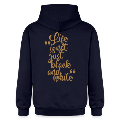 LiNBW. Männer & Frauen Hoodie Life is not just black and white - Navy