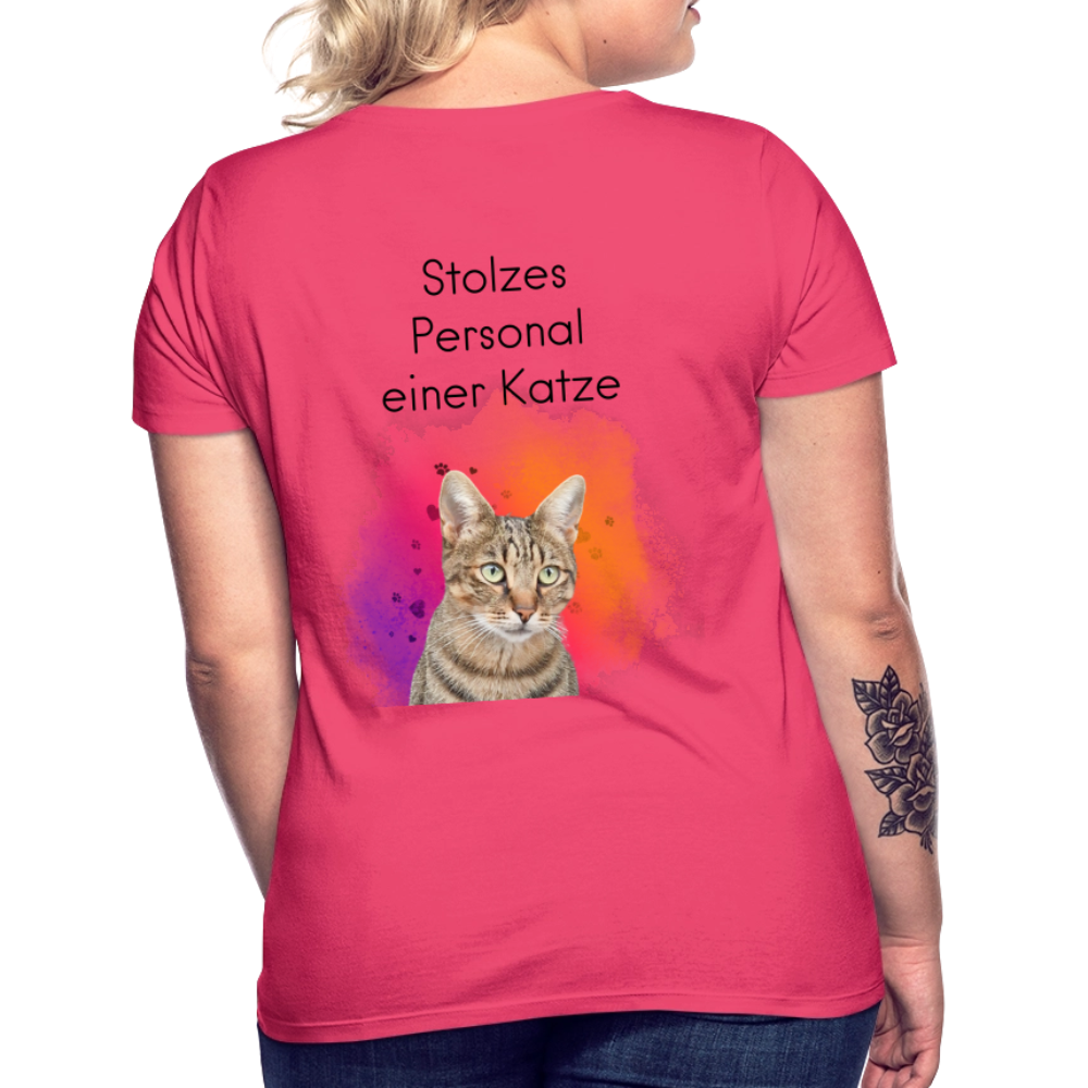 LiNBW. Frauen T-Shirt Stolzes Personal einer Katze - Azalea