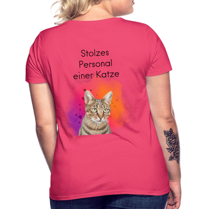 LiNBW. Frauen T-Shirt Stolzes Personal einer Katze - Azalea