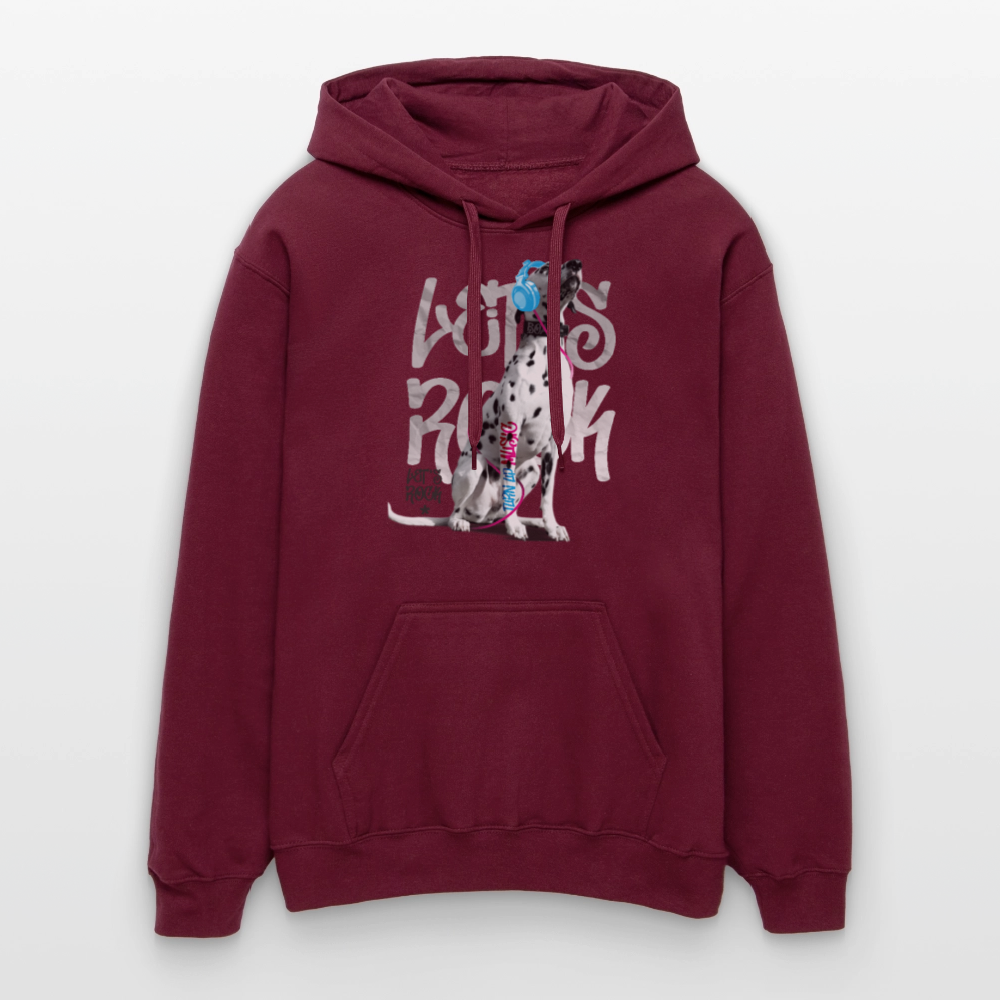 LiNBW. Männer & Frauen Hoodie Dalmatiner Let's Rock - Maroon