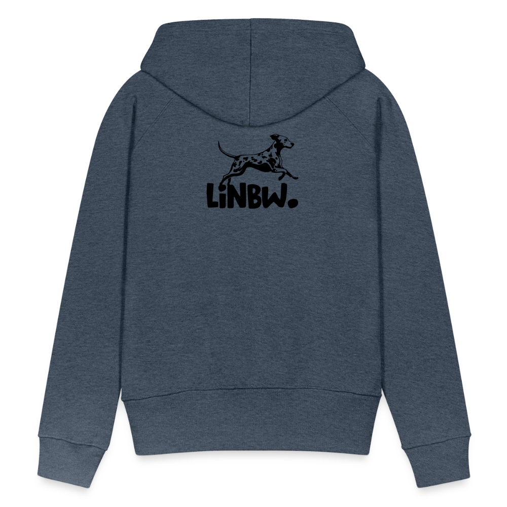 LiNBW. Frauen Hoodie Dalmatiner Life is not just black and white - Jeansblau