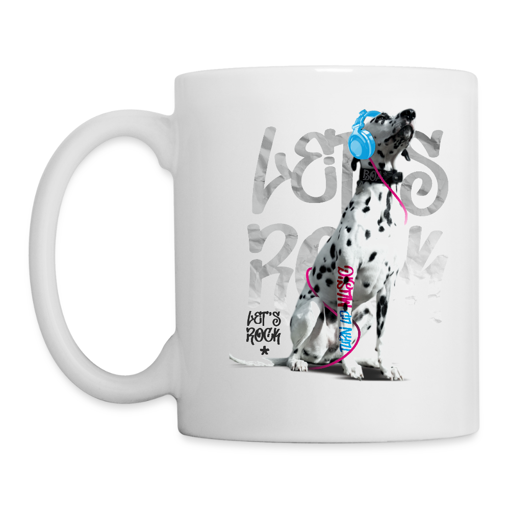 LiNBW. Keramiktasse Dalmatiner Let's Rock - Weiß
