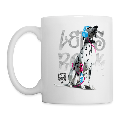 LiNBW. Keramiktasse Dalmatiner Let's Rock - Weiß