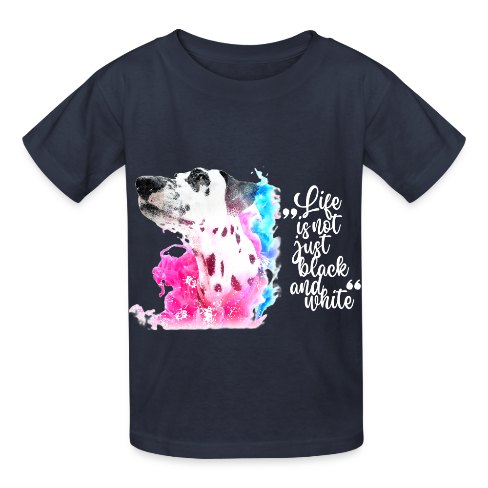 Kinder-T-Shirt – Dalmatiner in Farbe | Life is not just black and white - Navy