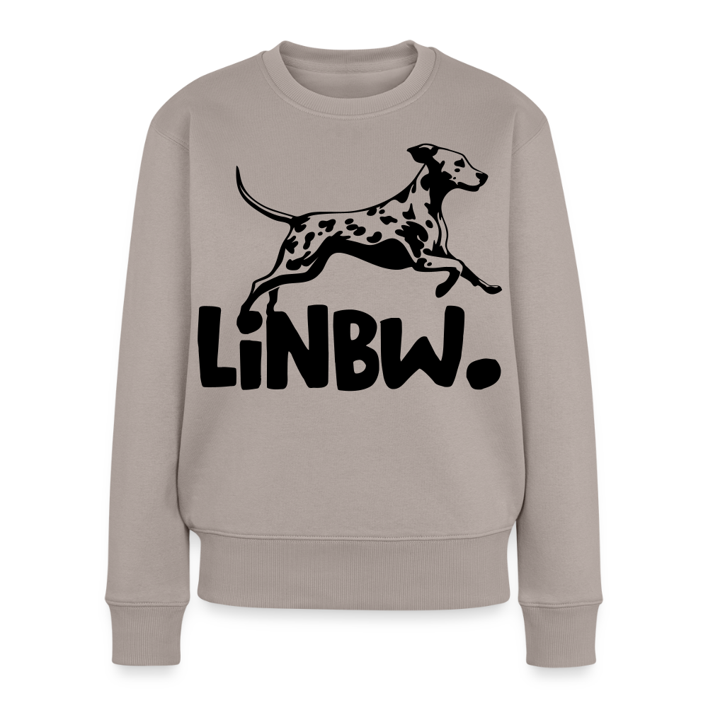 Damen Pullover „LINBW Logo“ – Dalmatiner Design – schwarzer Print 🐾🖤 - Taupe