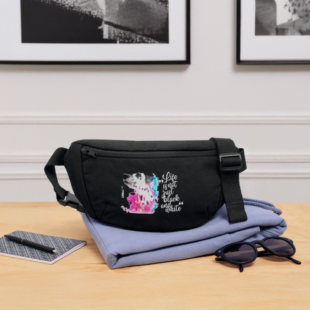 LiNBW. Recycelte Gürteltasche Dalmatiner Life is not just black and white - Schwarz
