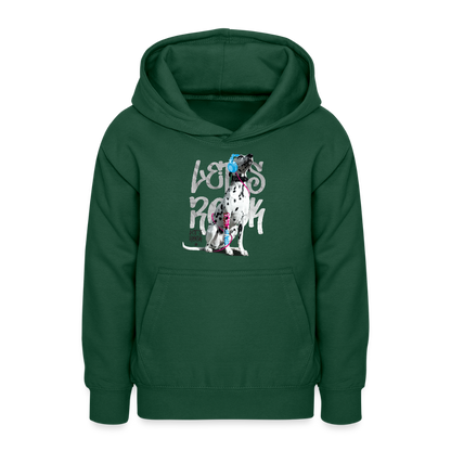 LiNBW. Teenager Hoodie Dalmatiner Let's Rock - Flaschengrün