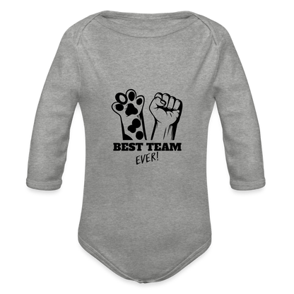 Baby-Body „Best Team Ever!“ – Für kleine Tierfreunde mit Power - Grau meliert