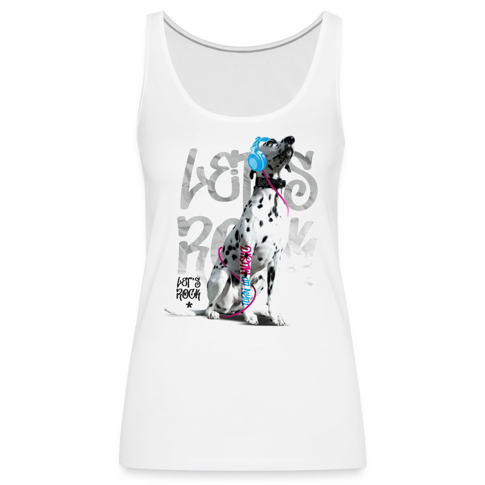 LiNBW. Frauen Tank-Top Dalmatiner Let's Rock - Weiß