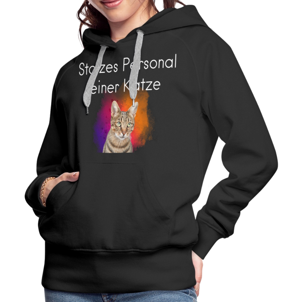 LiNBW.  Frauen Hoodie Stolzes Personal einer Katze - Schwarz