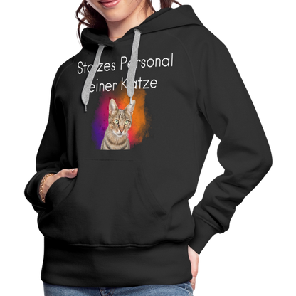 LiNBW.  Frauen Hoodie Stolzes Personal einer Katze - Schwarz
