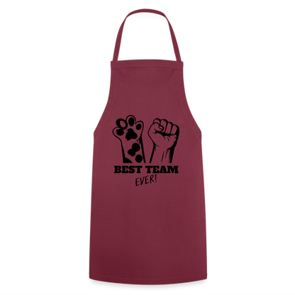 Kochschürze „Best Team Ever!“ – Mensch & Tier, unschlagbar vereint - Bordeaux
