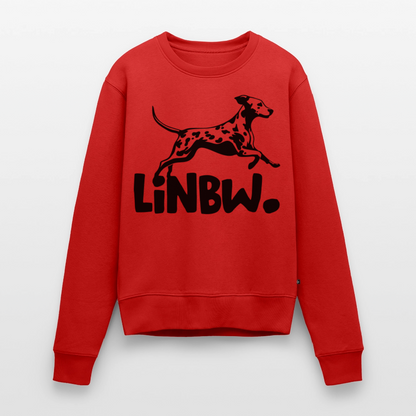 Damen Pullover „LINBW Logo“ – Dalmatiner Design – schwarzer Print 🐾🖤 - Rot