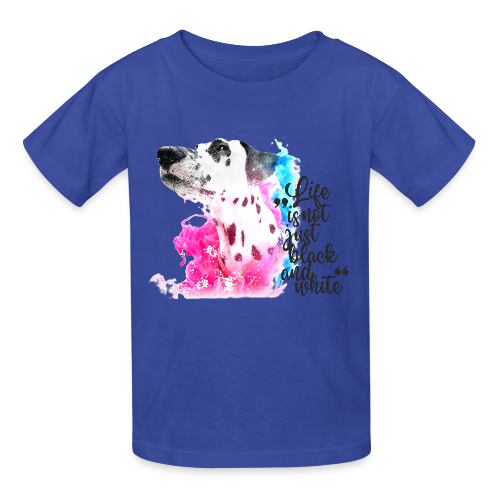 Kinder-T-Shirt – Dalmatiner in Farbe | Life is not just black and white - Royalblau
