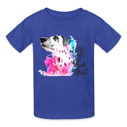 Kinder-T-Shirt – Dalmatiner in Farbe | Life is not just black and white - Royalblau