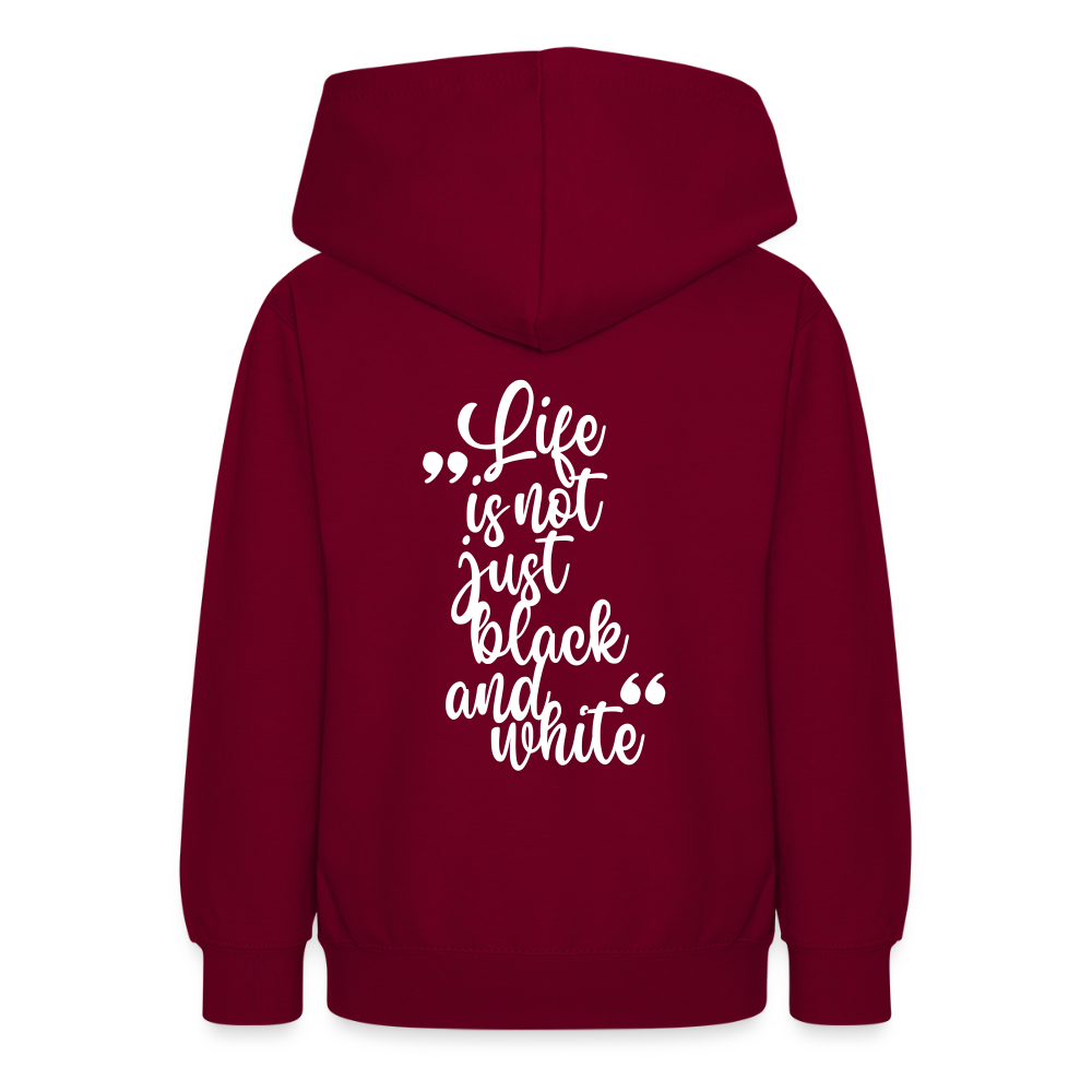 LiNBW. Teenager Hoodie Life is not just black and white - Bordeaux