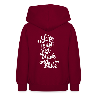 LiNBW. Teenager Hoodie Life is not just black and white - Bordeaux