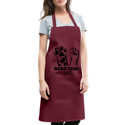 Kochschürze „Best Team Ever!“ – Mensch & Tier, unschlagbar vereint - Bordeaux