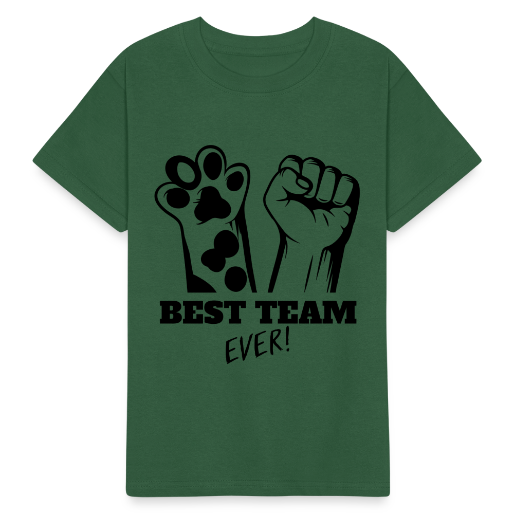 Kinder-T-Shirt – Best Team Ever! | Tierliebe trifft Teamgeist - Flaschengrün