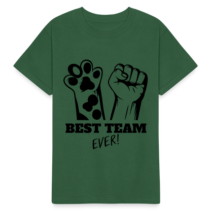 Kinder-T-Shirt – Best Team Ever! | Tierliebe trifft Teamgeist - Flaschengrün