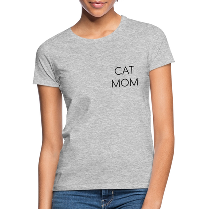 LiNBW. Frauen T-Shirt Stolzes Personal einer Katze - Grau meliert