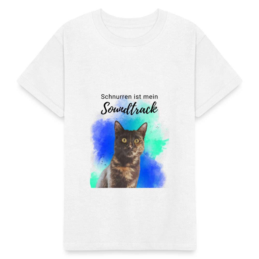 Kinder-T-Shirt – Schnurren ist mein Soundtrack | Für kleine Katzenfreunde - Weiß