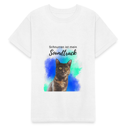 Kinder-T-Shirt – Schnurren ist mein Soundtrack | Für kleine Katzenfreunde - Weiß