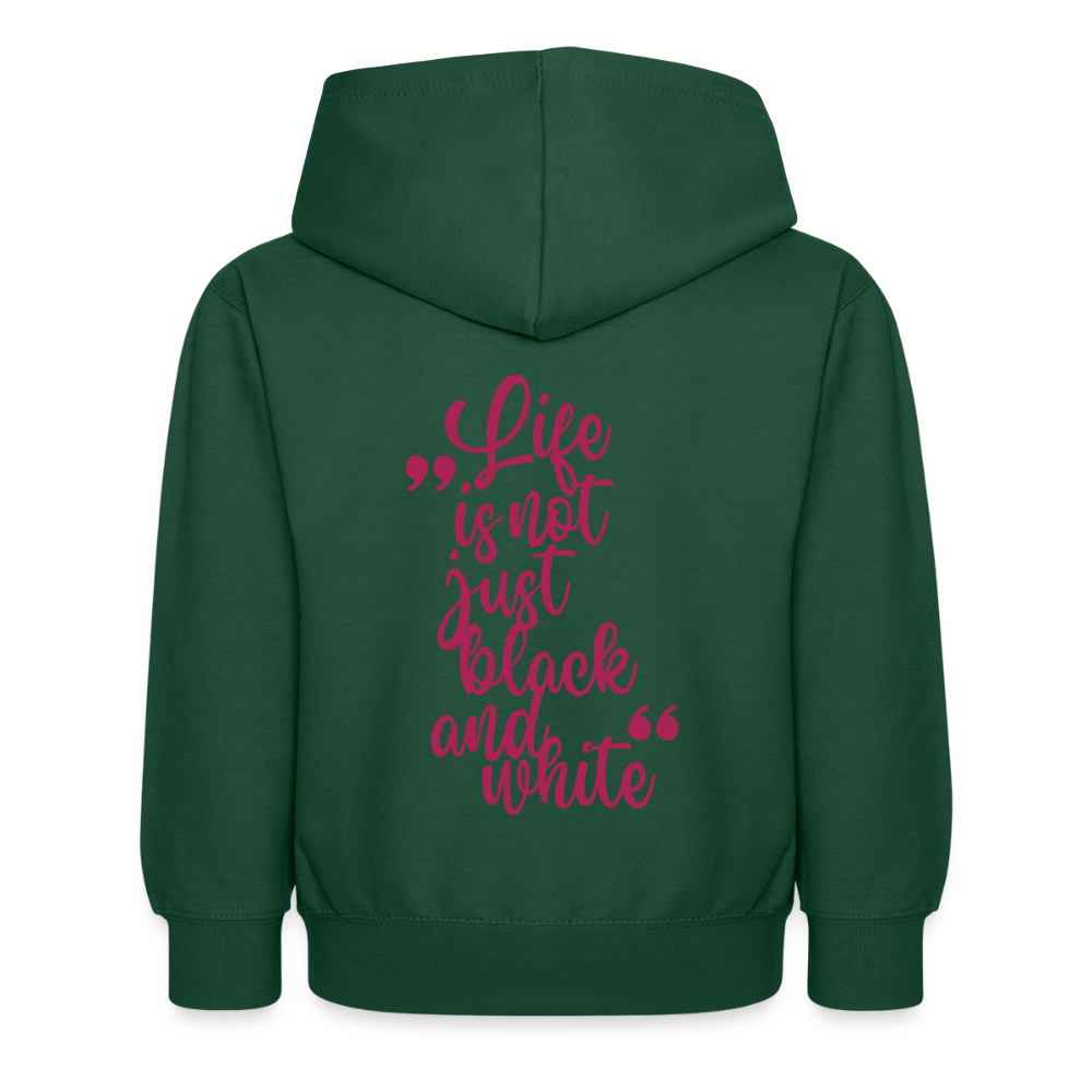 LiNBW. Kinder Hoodie Life is not just black and white - Flaschengrün