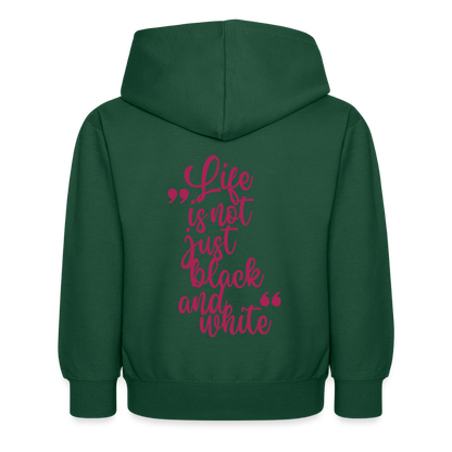 LiNBW. Kinder Hoodie Life is not just black and white - Flaschengrün